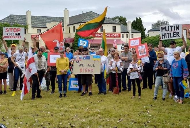 Protests at Russian embassy and ACT over the weekend