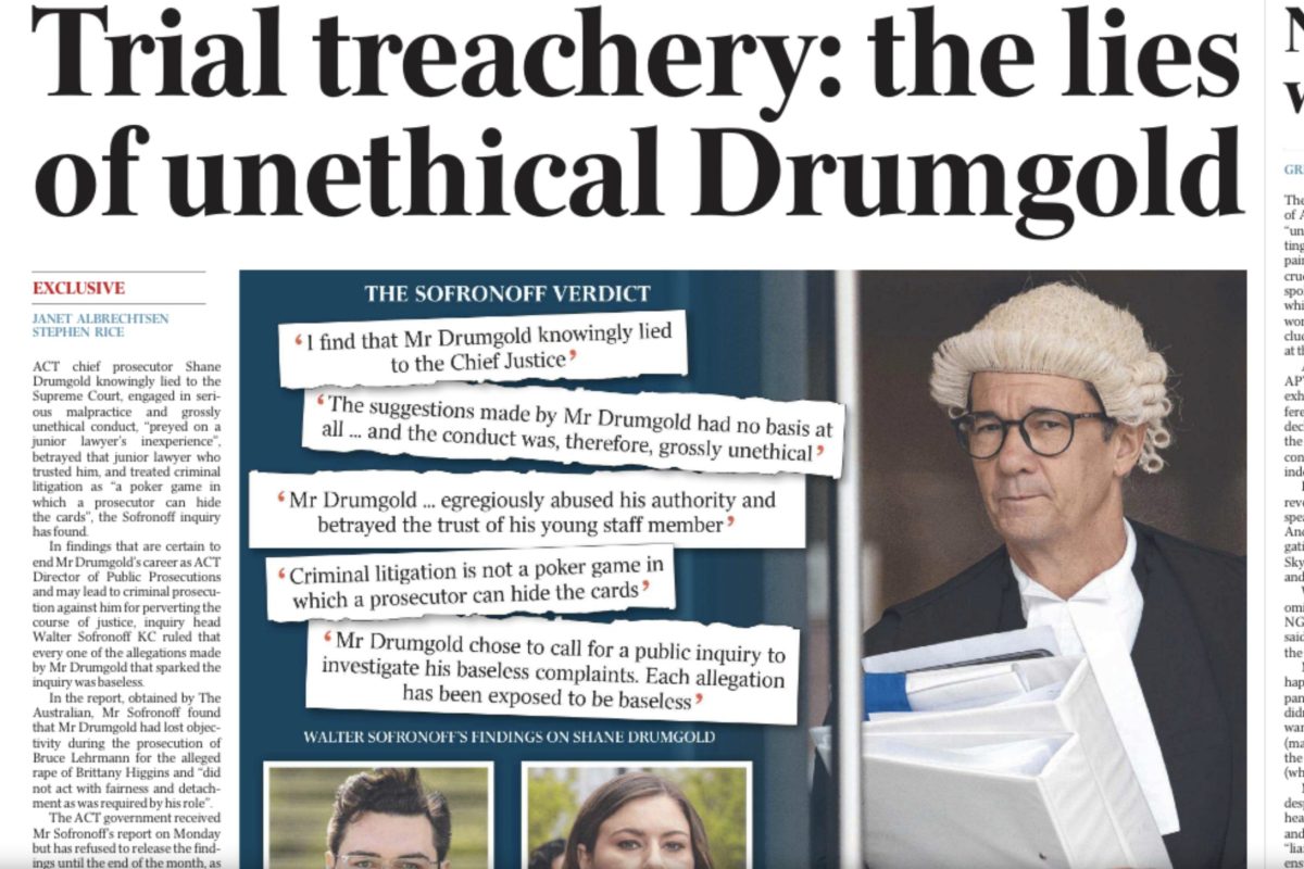 Newspaper scoop lays bare the Sofronoff findings