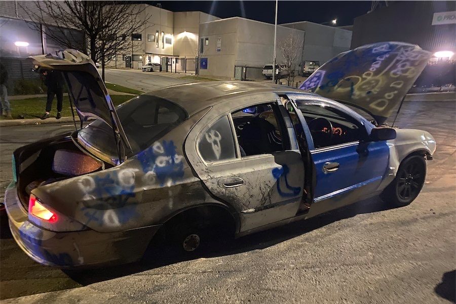 Bystander injured when burnout wheel comes loose