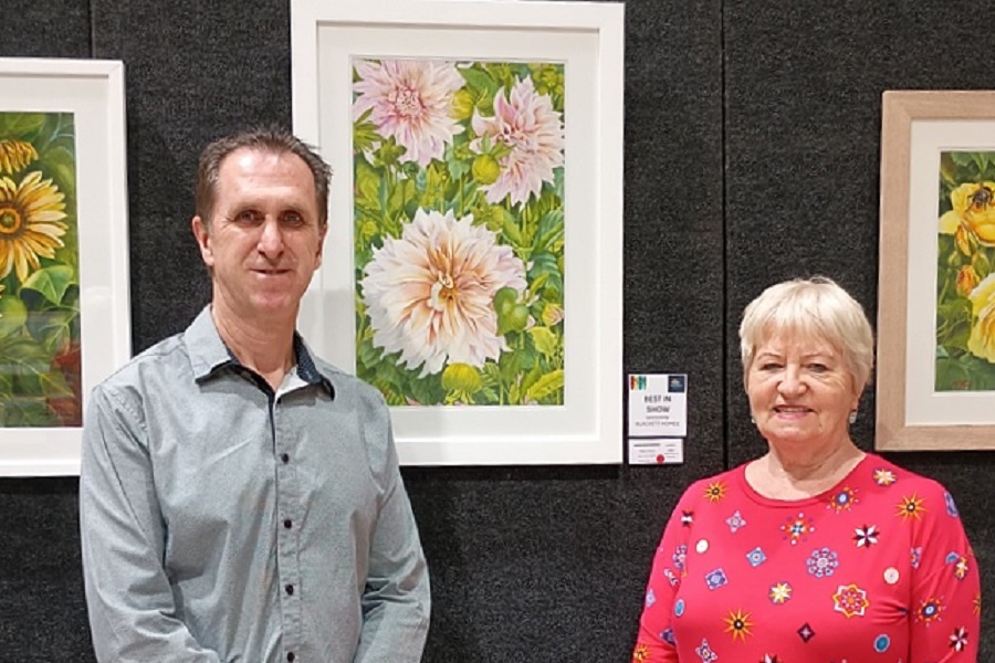 Maria’s winning dahlia’s top spring art show