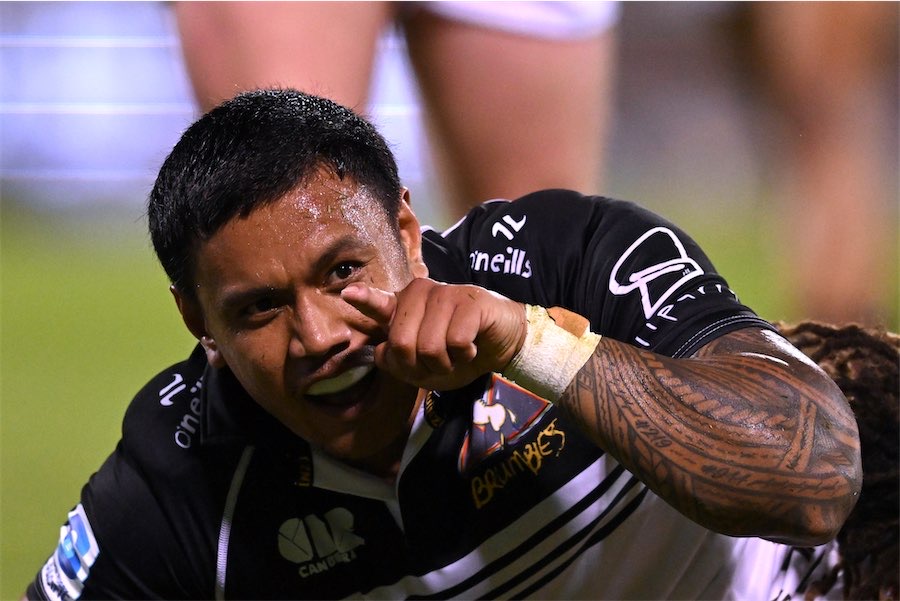 Brumbies keep Drua at bay through Ikitau hat-trick