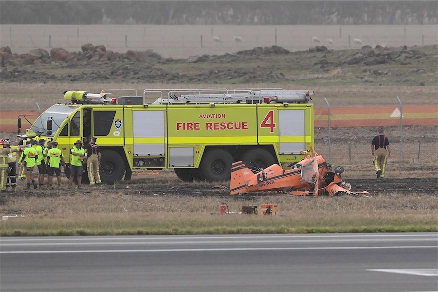 Champion pilot stable after shock air show crash