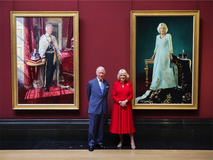 King and Queen unveil portraits marking coronation