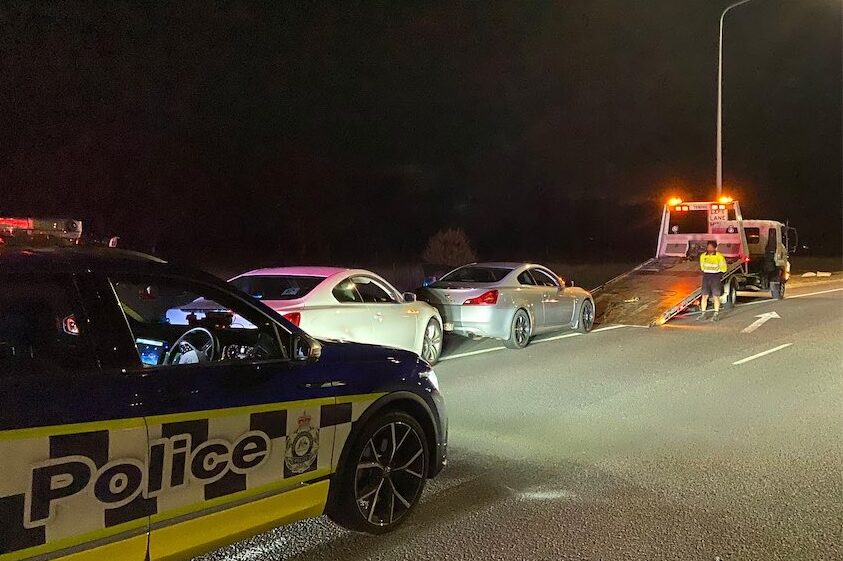 Cars seized after P-platers caught racing on Gungahlin Drive