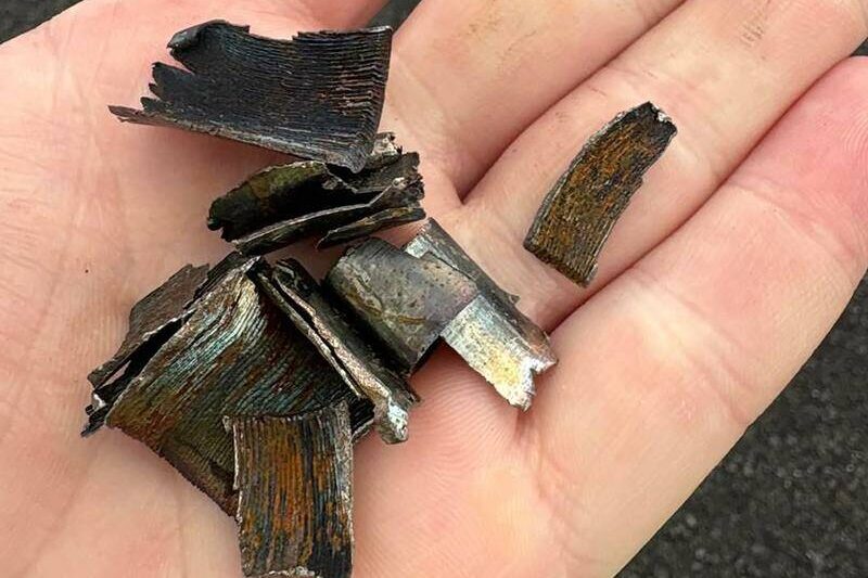 Strewn steel shards strand hundreds of cars on motorway