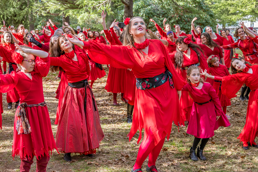 Red dresses come out for a burst of Wuthering Heights