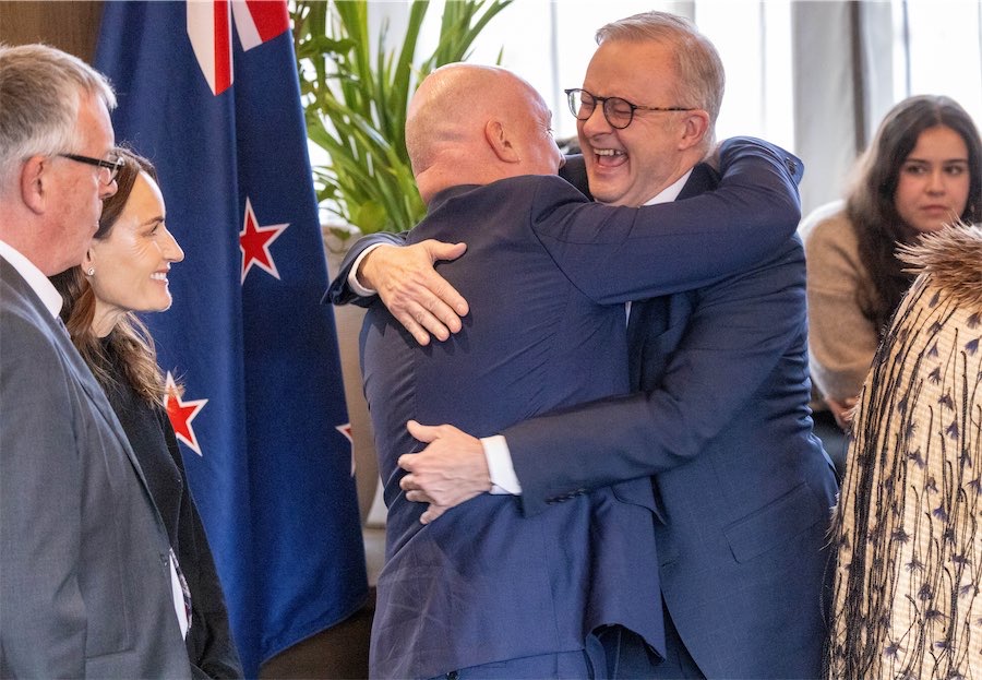 Albanese warmly embraced as he arrives in New Zealand