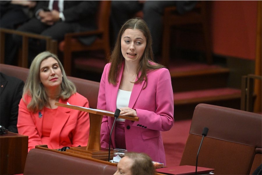 Youngest senator describes battle with depression