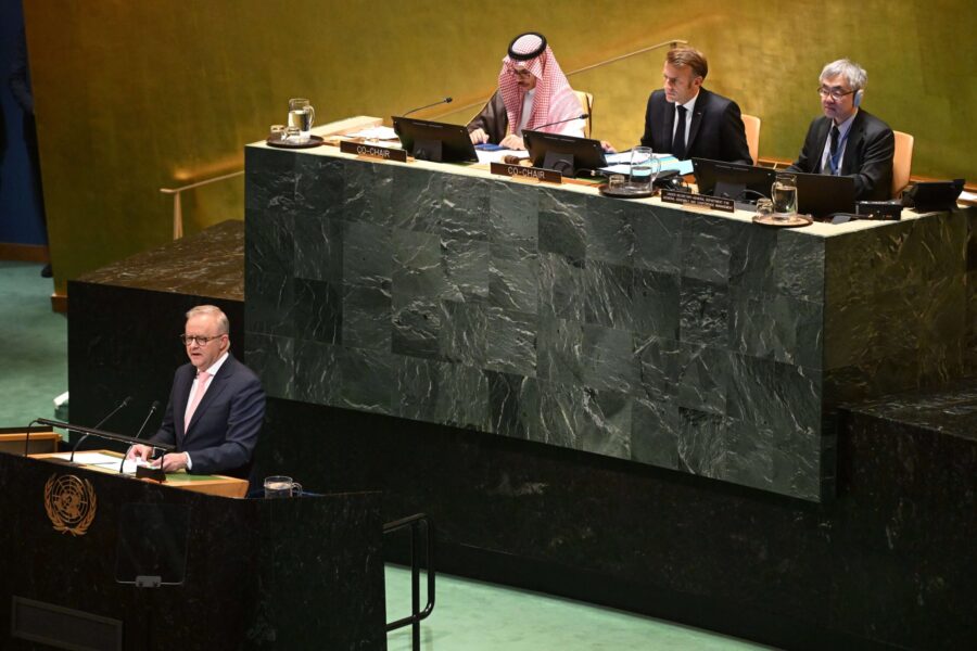 Handshakes, trade and Palestine as PM takes world stage