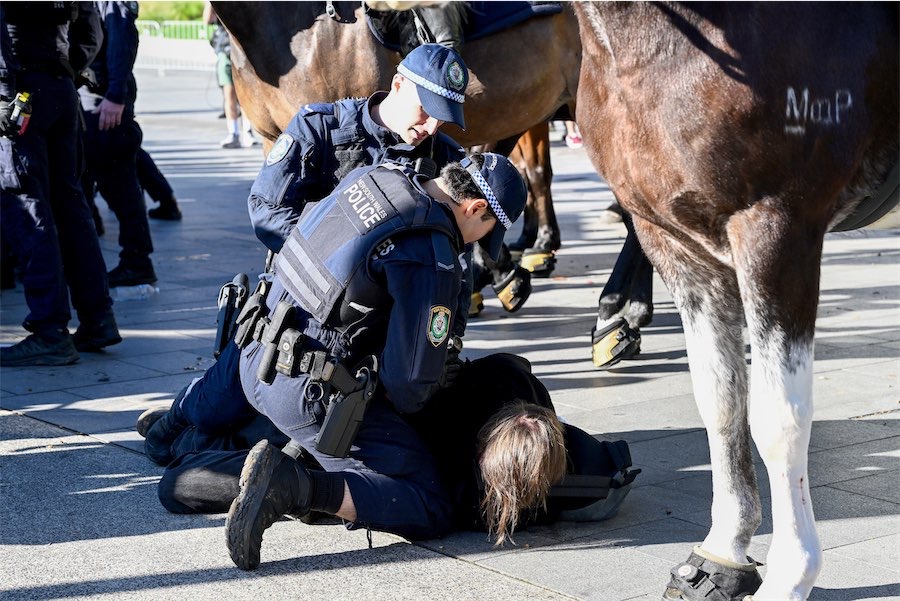 Violent clashes and arrests outside weapons expo
