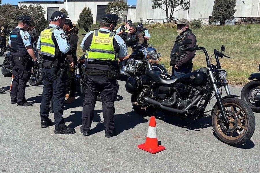 Police give visiting motorcycle gang a going over