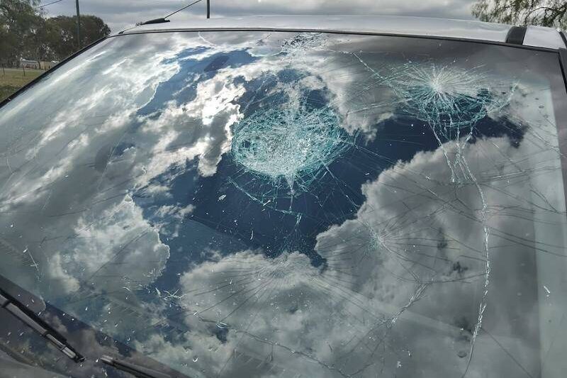Nine injured as giant hail, wild weather smashes east