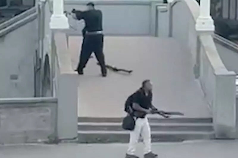 Gunmen linked to Islamic State as flags, bombs found