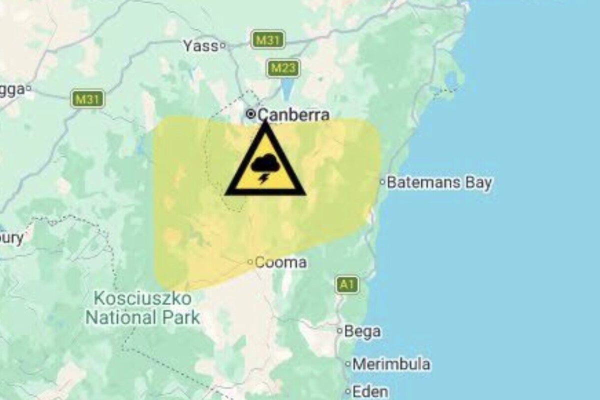 BoM warns of severe thunderstorm and large hail