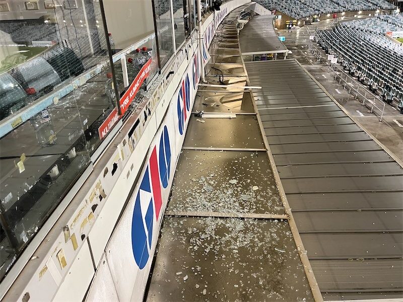 Coach injured by shattered glass at Canberra Stadium