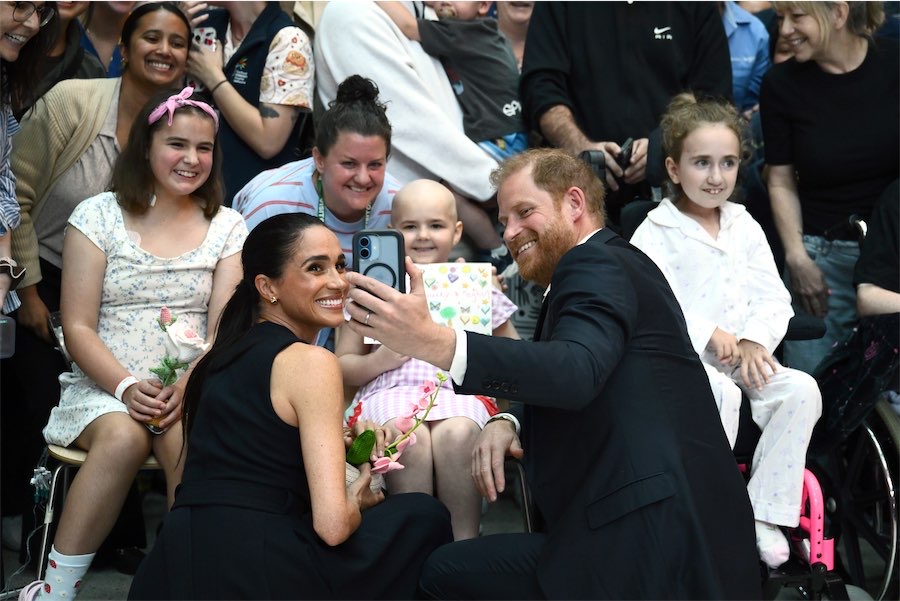 ‘Like a princess’: sick children welcome Meghan, Harry
