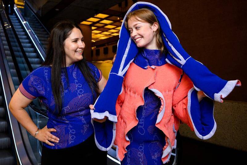 World-first knitted puffer makes runway at Fashion Week