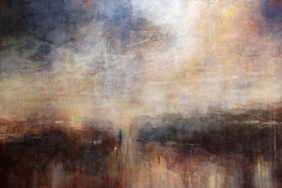Layered wax paintings explore memory of place