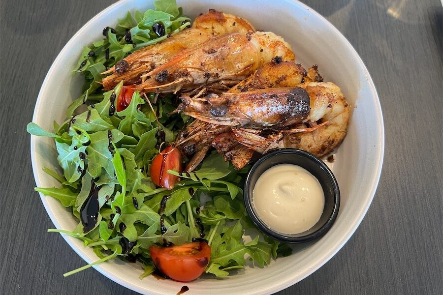 Thumbs up for the wood-fired King prawns