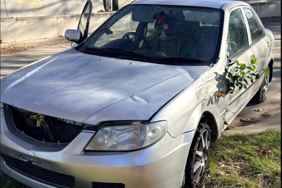 Teen driver allegedly forces pram to evade car