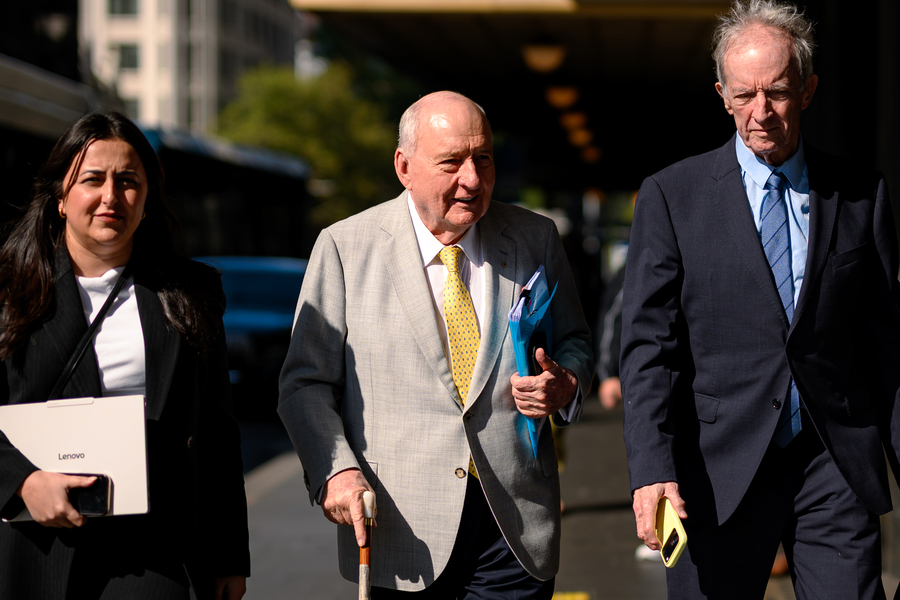 Alan Jones comes face to face with his alleged victim